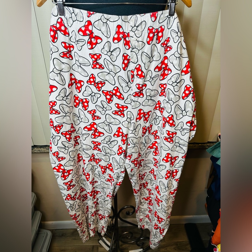 Disney Minnie Mouse Pajama Lounge  Pants Red White polka-Dot Bow Pattern Size 3X